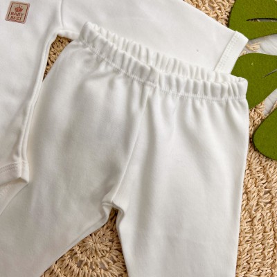 Conj. Body e Calça 100% Algodão Egípcio com Proteção UV50+ - Branco